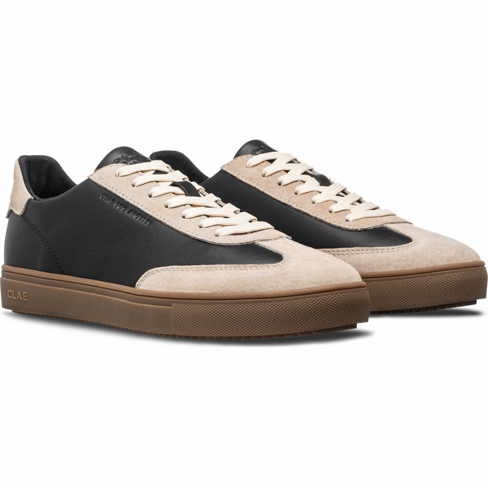 Clae Men's Black and Tan Sneakers Size 10